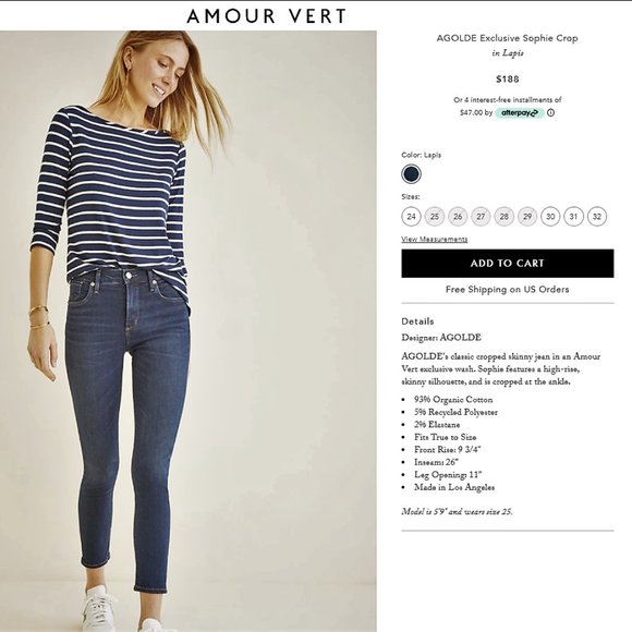 Agolde X Armour Vert Sophie Crop High Rise Jeans - Picture 12 of 12